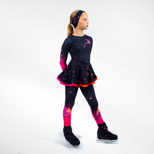 Thermal figure skating jumpsuit 'Flamingo Stars'