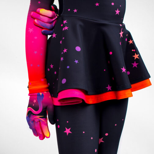 Thermal figure skating jumpsuit 'Flamingo Stars'
