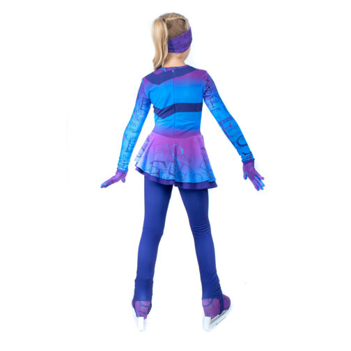 Thermal figure skating jumpsuit 'FS Blue' with Gloves