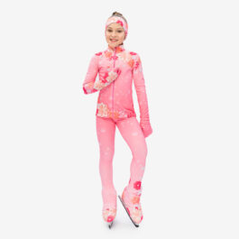 Thermal figure skating suit ‘Flower’ with Gloves and Headband