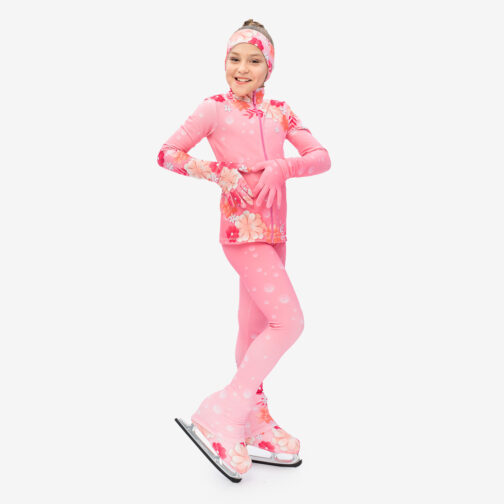 Thermal figure skating suit 'Flower' with Gloves and Headband