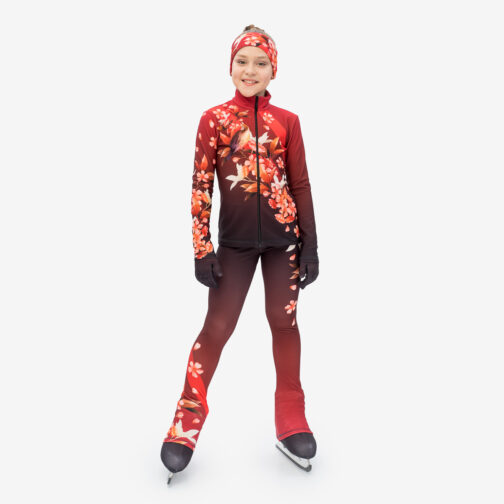 Thermal figure skating suit 'East' with Gloves and Headband