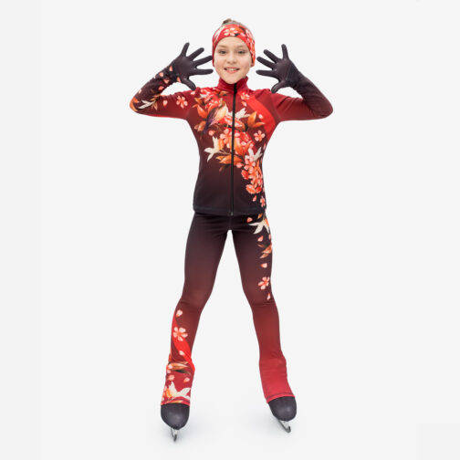Thermal figure skating suit 'East' with Gloves and Headband