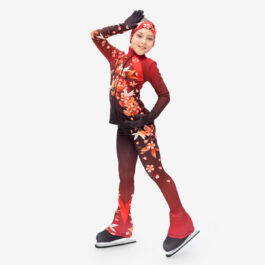 Thermal figure skating suit ‘East’ with Gloves and Headband