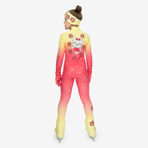 Thermal figure skating suit 'Hello Kitty' with Gloves and Headband