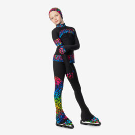 Thermal figure skating suit ‘Rainbow’ with Gloves and Headband
