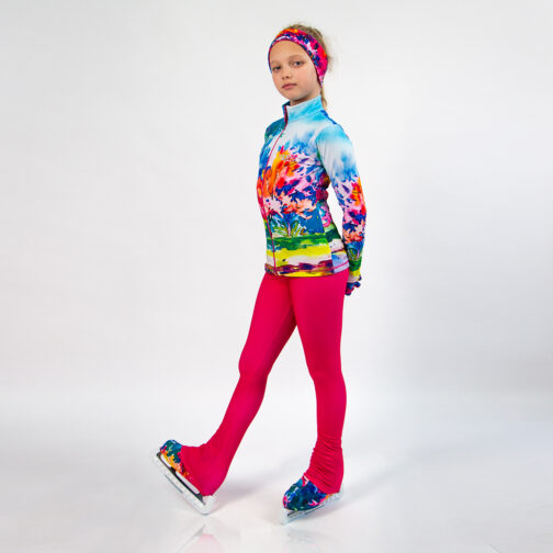 Thermal figure skating suit 'Spring' with Gloves and Headband