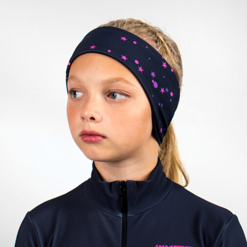 Thermal figure skating jumpsuit 'Flamingo Stars' headband