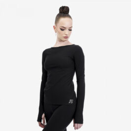 Figure Skating Long-Sleeve Top ‘Classic’ with Open Neck