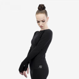 Figure Skating Long-Sleeve Top ‘Classic’ with Open Neck