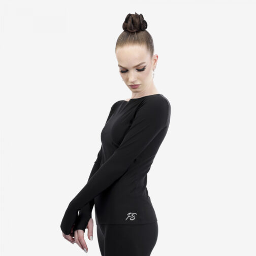 Figure Skating Long-Sleeve Top 'Classic' with Open Neck