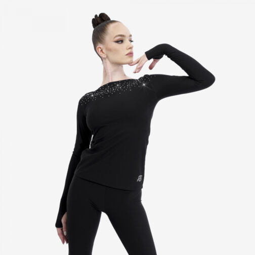 Figure Skating Long-Sleeve Top 'Miracle' with Open Neck