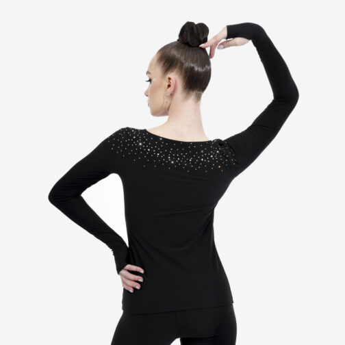 Figure Skating Long-Sleeve Top 'Miracle' with Open Neck