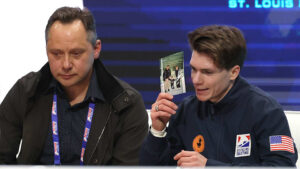 Read more about the article Maxim Naumov Honors Late Parents with Emotional Short Program at U.S. Championships, Eyes 2026 Olympics Spot